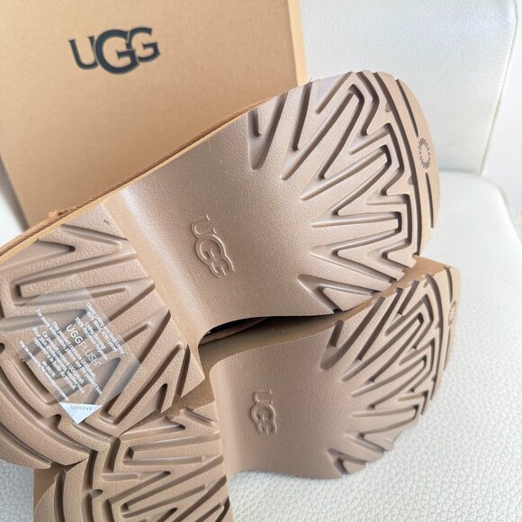 NIB UGG SUEDE CLASSIC ULTRA MINI NEW HEIGHTS BOOTS BOOTIE CHESTNUT 9 - Picture 3 of 8